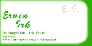 ervin irk business card